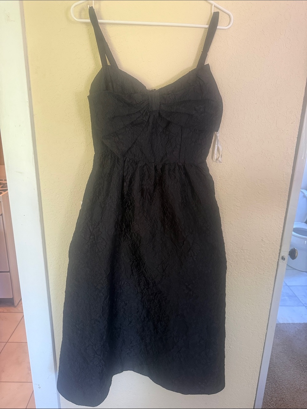 Lilly Pulitzer Black Textured Sweetheart Midi Dress